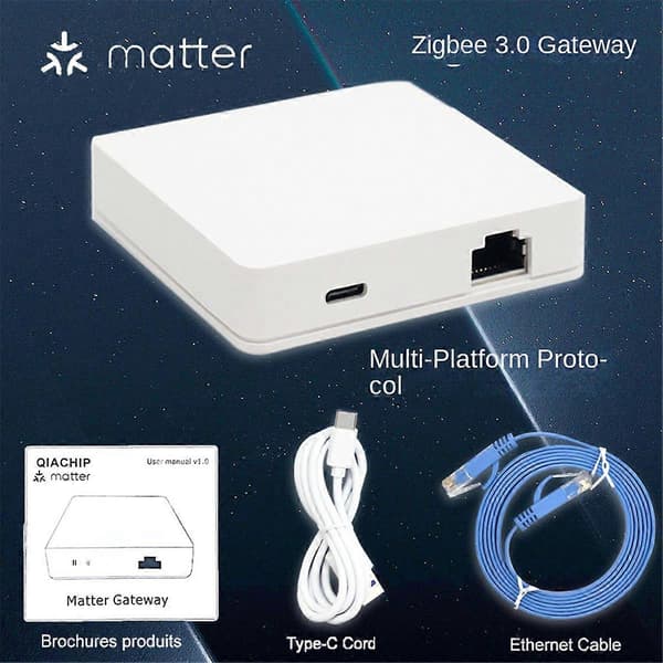 Matter Zigbee 3.0 Kablet Gateway Hub Smart Home Bridge Matter Gateway Hub Stemmestyring for Alexa Ho