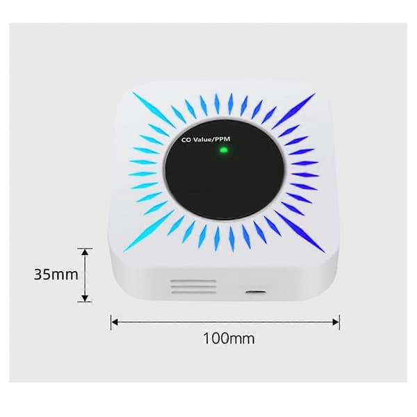 Tuya Smart WiFi Zigbee Gass Karbonmonoksiddetektor Multifunksjonell Alarm 80DB Alarm APP Trådløs Kontroll(A)