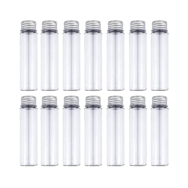 30 stk 50 ml klare flade plastikreagensglas med skruelåg, 28x108 mm rør til opbevaring af perler Scientif