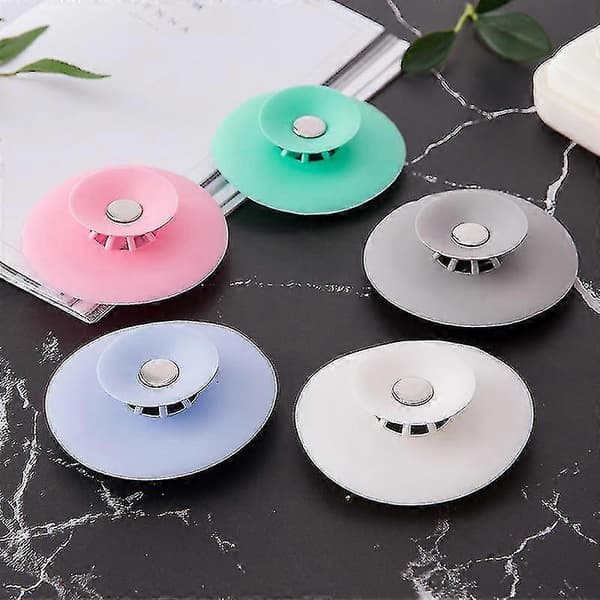 5-pack Universal Silikonavloppsskydd för Badrum, Mopp, Kök, 5 st (blå+grå+rosa+vit+grön)