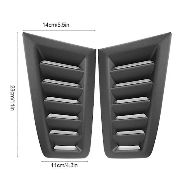 2 stk. Motorhjelmsluftventiler Motorhjelmsventil Bilmodificering Passer til Ford Focus RS MK2 Mat Sort