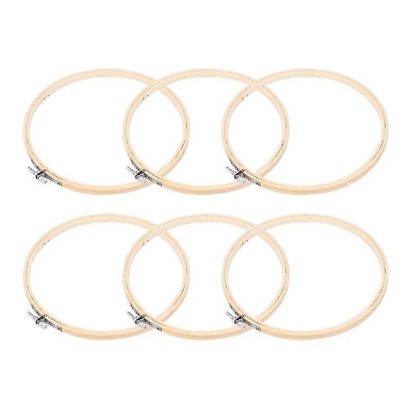 6 kpl Kirjontasetti Ristipisto Bambukehys Pyöreä Kirjontakehys Tee-se-itse Käsityö Ompelu Neulontatyökalu (15cm Khaki)