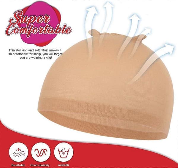 12 stk. Lysebrune Elastiske Stretch Nylon Parykkhetter - Unisex Domehette med Lukket Ende