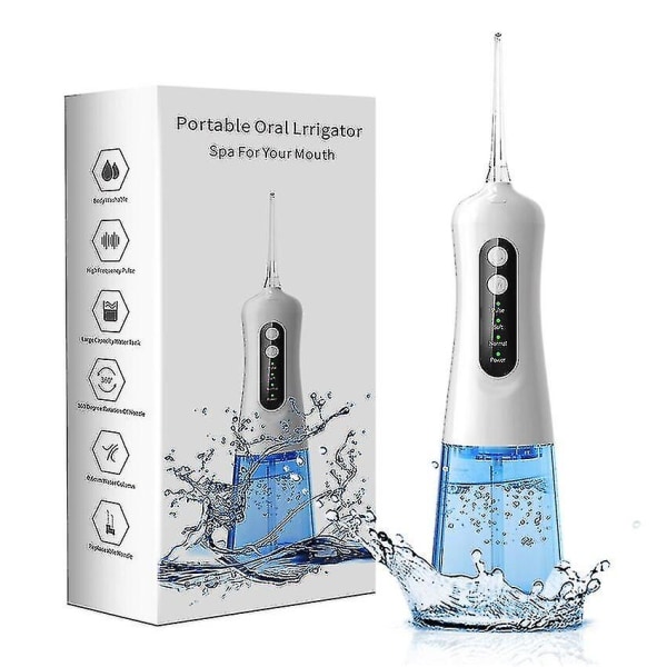 Bärbar munsköljningsapparat Vattentandtråd USB Uppladdningsbar 4 lägen Ip7 Vattentät 300 ml tänder
