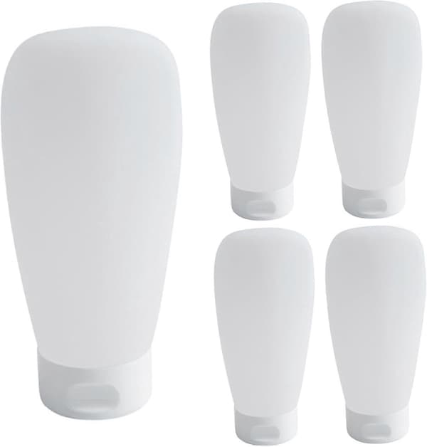 5 stk. Reiseflasker for Toalettsaker 100 ml Reiseflaske med Vippelokk