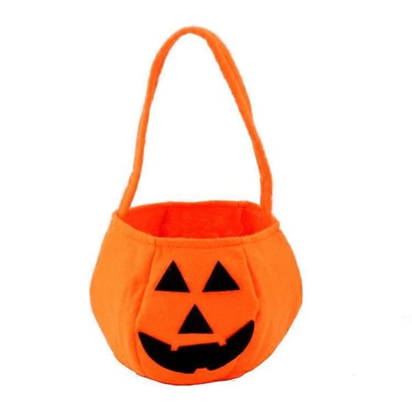 Halloween Græskar Slikpose Indkøbstaske 3D Gavepose med Håndtag Festgavepose til Børn Slikpose