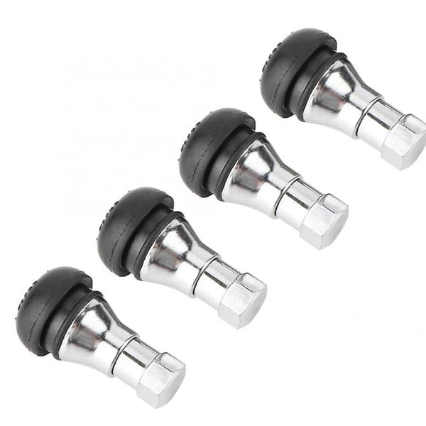 4 stk. Dekkventilhette i aluminium og gummi for slanger