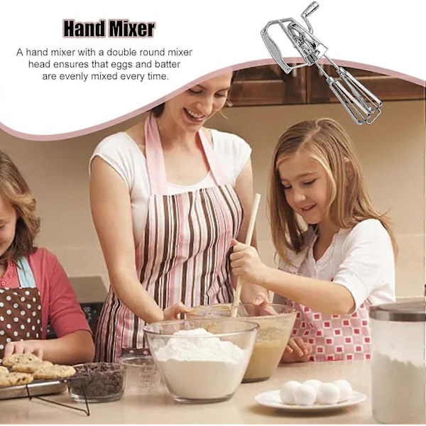 Handvev Mixer | Roterande Äggvisp | Manuell Äggvisp, Visp i Rostfritt Stål
