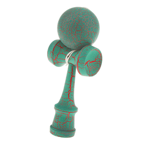 Træ Crack Paint Kendama Legetøj Børn Boldspil Grøn & Rød