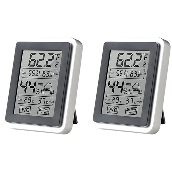 2x LCD Digital Termometer Hygrometer Indendørs Temperatur Sensor Luftfugtighed Mål