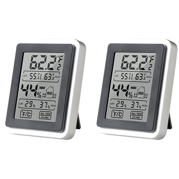 2x LCD Digital Termometer Hygrometer Inomhus Temperatur Sensor Fuktighet Mätning