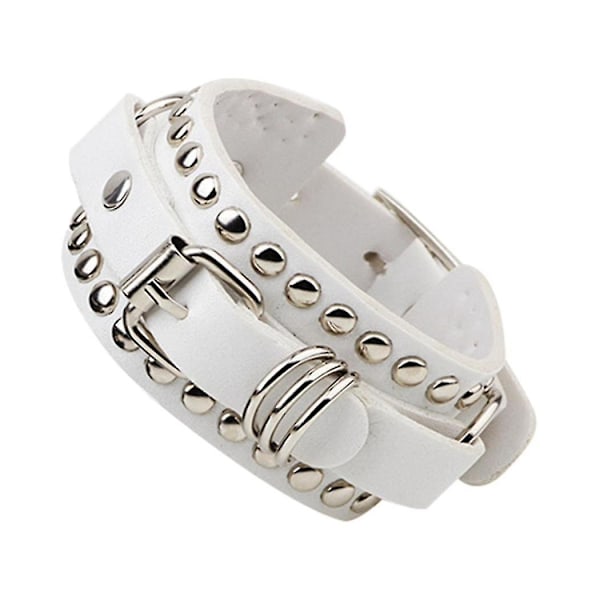 Unisex Punk Rocker Armband Gotisk Läder Manschett Med Spikar Nitar Dubbar Justerbart Armband För C