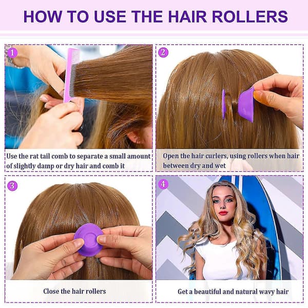 60 kpl Magic Hair Rollers Lämmöttömät Silikoniset Hiuskihartimet DIY Kihartavat Kampausvälineet Hiusasusteet