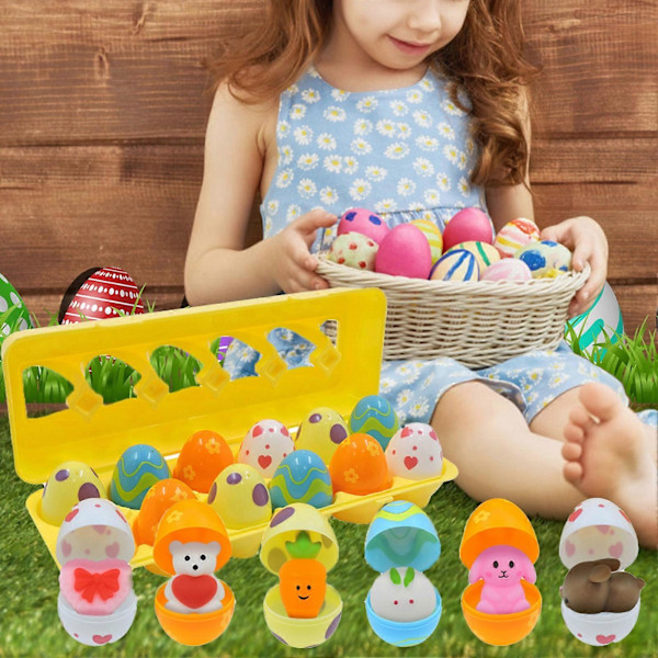 1 Set Färgglada Ägg Anti-spricka Repskyddad Färgfast Fallskyddad Oömtörbar DIY Öppningsbar Ångestlindrande Påskägg Leksak Hemleverans