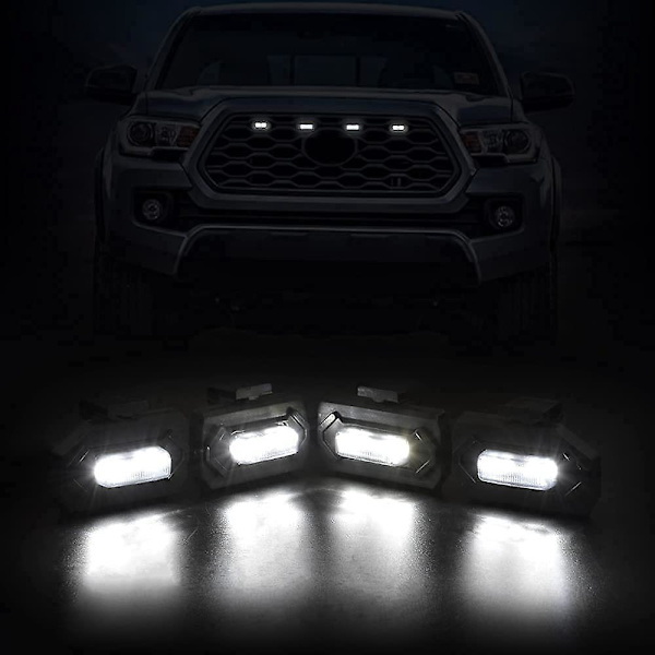 4 stk LED Forlygtegitterlys til Tacoma Trd Off Road Sport 2020 2021 Eksternt Gitterlampe, Gult Lys