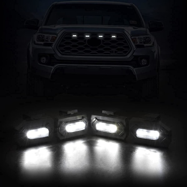 4kpl Led-etuvalaistimet Tacoma Trd Off Road Sport 2020 2021 Ulkoiseen Grillin Lamppuun, Keltainen Valo