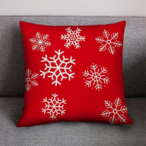 4-pack Kuddfodral God Jul Dekorativa Soffkuddar Bomull Linne