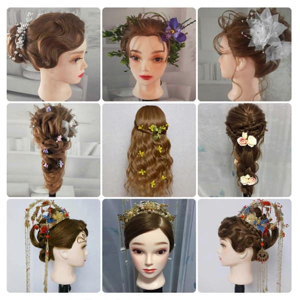 Amerikansk Mannequin Ægte Hår Mannequin til Styling Med Makeup 20 Tommer