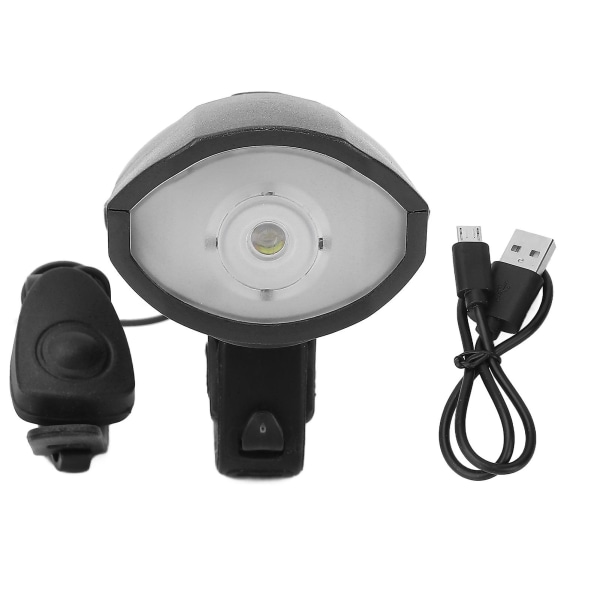 Scooter Forlygter Usb Genopladelig High Brightness Night Riding Front Light With Hornblack