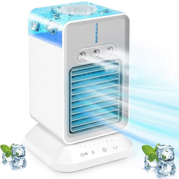 Personlig Aircondition, Bærbar Fordampningsluftkøler Ventilator med Timer & Oscillationsfunktion Luftfugter