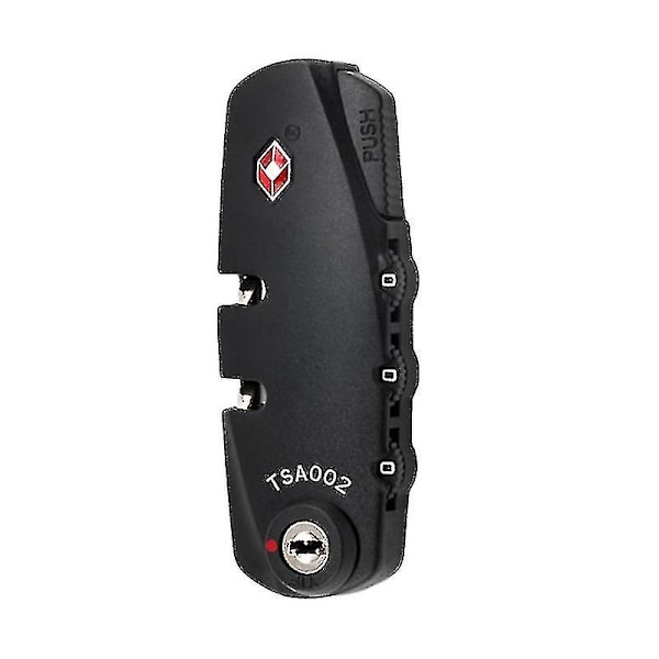 Portable Tsa Customs Code Lock 3 Digit Combination Password Lock Padlock (black) - ZCL2168