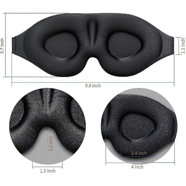 3D Sömnmask, Ny Ankomst Sovmask för Kvinnor Män, Konturerad Kupol Nattbindel, Lyx Li
