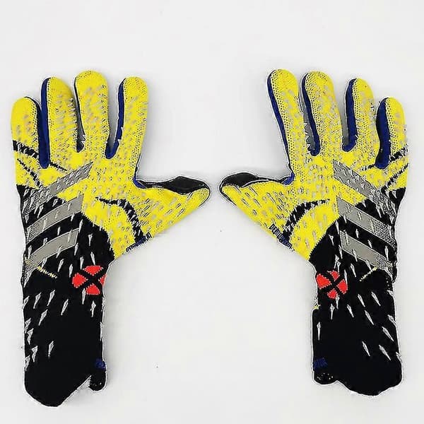Målmandshandsker Premium Kvalitet Fodbold Mål Keeper Handsker Fingerbeskyttelse-9-Sort Gul