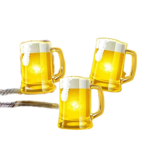 3D Ölkopp Strängljus, med Fjärrkontroll USB Batteridriven för Bar Sovsal Krans Sommar Klubb Dekorationer
