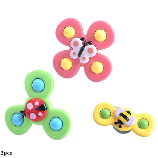 3pcs/set Suction Cup Spinning Top Toy Baby Bath Toys Rotating Suction Spinner Toys Newborn Toddlers Sensory Toys