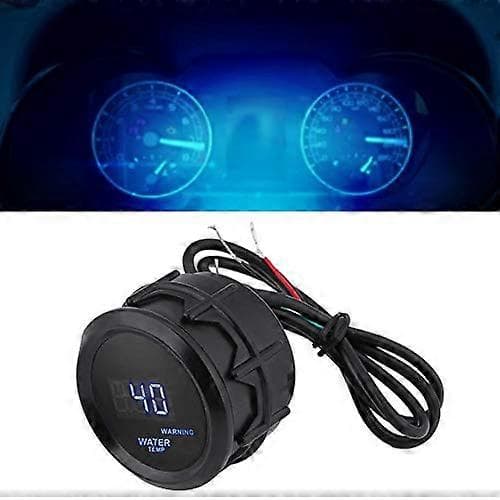 Digital Vandtemperaturmåler 2 Tommer 52mm Bil Blå LED Digital Vandtemperatur Fahrenheit Måler Kit med Temp Sensor Sort
