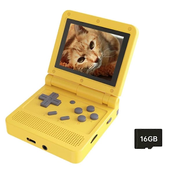 V90 Retro Spillekonsol 16G 3.0 Tommer IPS Skærm Håndholdt Spilleafspiller Open Source Bærbare Mini Konsoller Gul