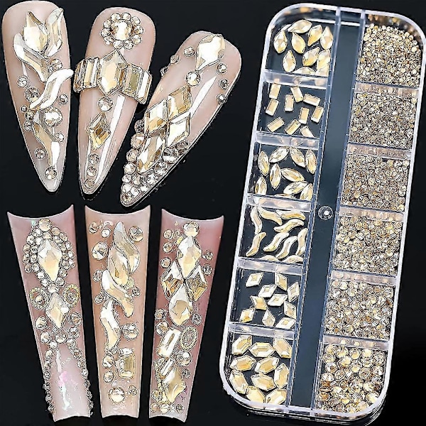 Krystaller Neglekunst Rhinestones til Neglekunst Håndværk Tøj Sko DIY Dekoration Smykke Tilbehør