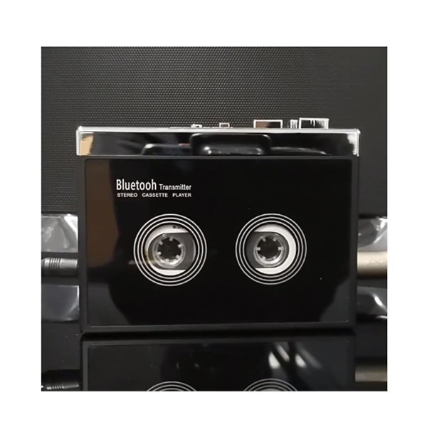 Svart Retro Stereo Kassettspelare Walkman Kassett Band Musik Audio Auto Reverse med Bluetooth