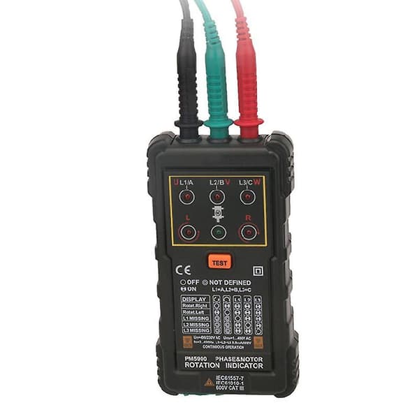 Ms5900 120v-400vac Trefase Rotasjonsindikator Meter Fase Sekvens Tester