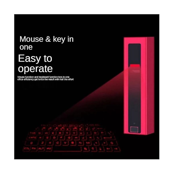 Laserprojeksjon Virtuelt Tastatur Bluetooth Laserprojeksjon Stemmesending Bluetooth Høyttaler Musefunksjon Hvit