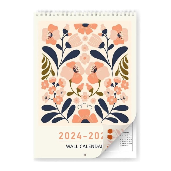 Väggkalender 2024-2025, 2024 abstrakt konst Väggkalender från januari 2024 till juni 2025, A4 Calenda
