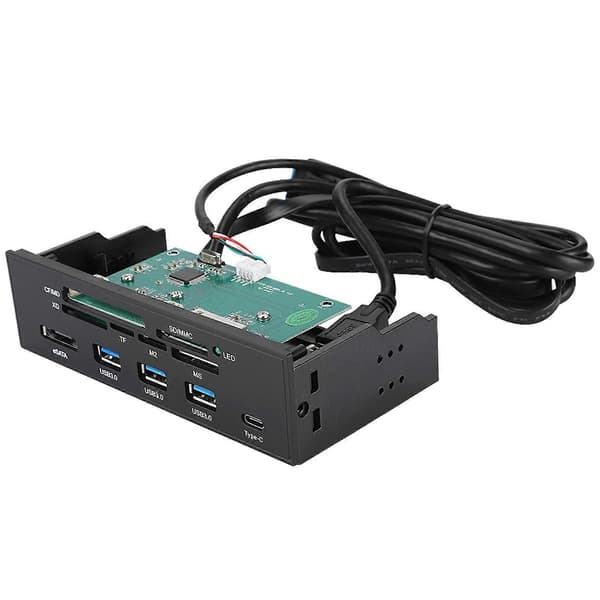 Multifunksjonell Intern Kortleser for PC - 5.25\" Dashboard Frontpanel