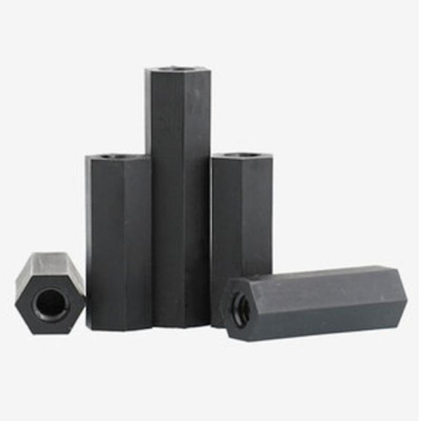 20-50 st M2 M25 M3 M4*l Svarta Nylon Distanshållare Hon till Hon Hex