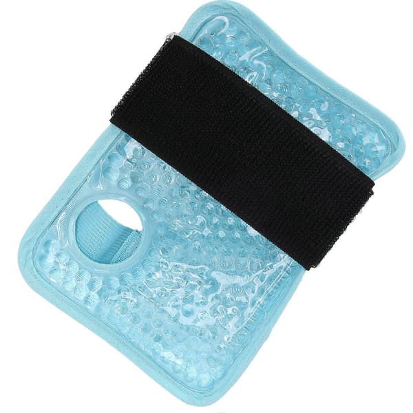 Genanvendelig håndleds ispose wrap med varm og kold terapi gel til smertelindring ved skader og gigt - Blå