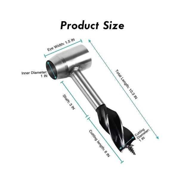 Borrbitar för utomhusöverlevnad, slagverktyg, camping, manuell håltillverkare, skiftnyckel, träborr, träbearbetning