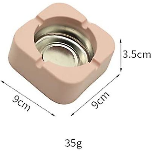 Neliömäinen tuhkakuppi tupakille ja sikareille sisä- ja ulkokäyttöön, kotiin, toimistoon, pöydälle, pubiin, puutarhaan (vaaleanpunainen) (1 kpl)
