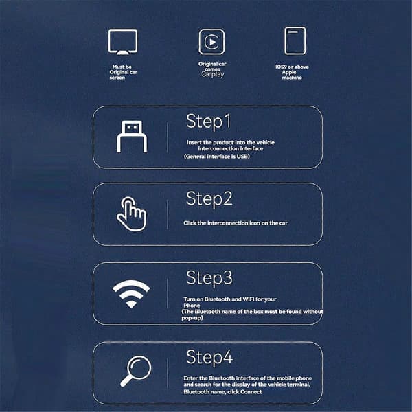 2 i 1 CarPlay Trådbunden till Trådlös CarPlay & Android Auto Adapter Typ-C/USB Ai Box WiFi Bluetooth Ca