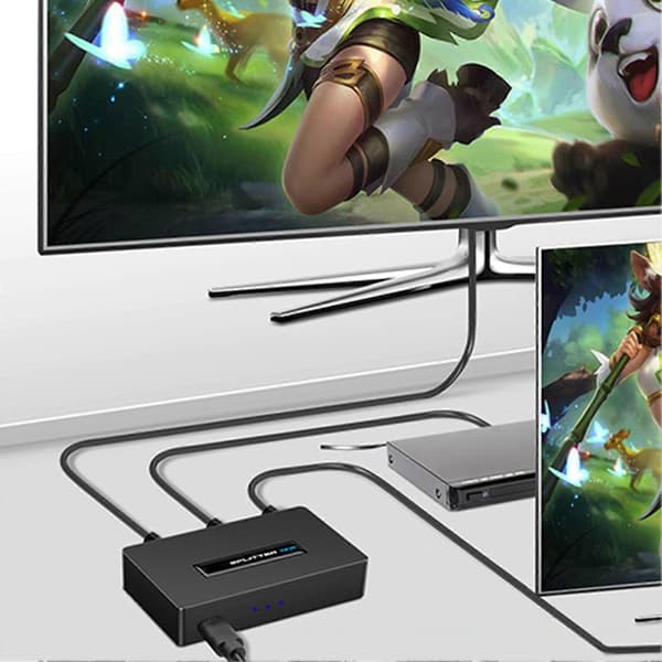 Output Splitter Stödjer 4K 1080P Högupplöst Video Splitter HDMI-kompatibel Splitter Adapter