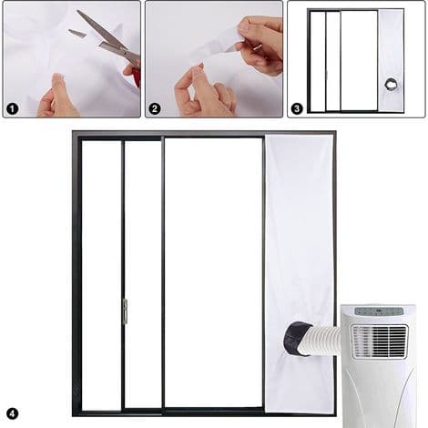 200 cm bärbart AC-säljarkit, bärbar luftkonditioneringsfönsterplugg, justerbart vattentätt fästgaller, mobilt luftkonditioneringsfönsterkit