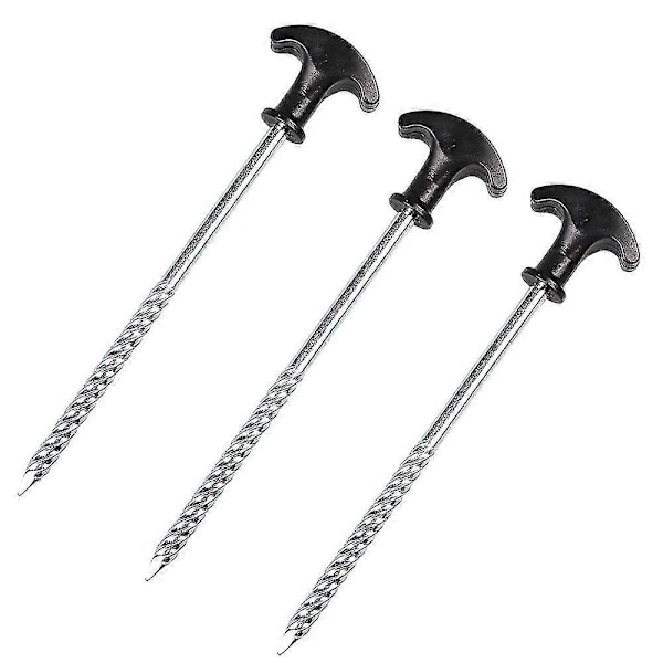 4 stk. Rustfrie Teltplugger, Teltplugger med Skrue, Telt- og Markiseplugger for Hardt Underlag, For Telt For Hage, Camping, Utendørs Campingplass