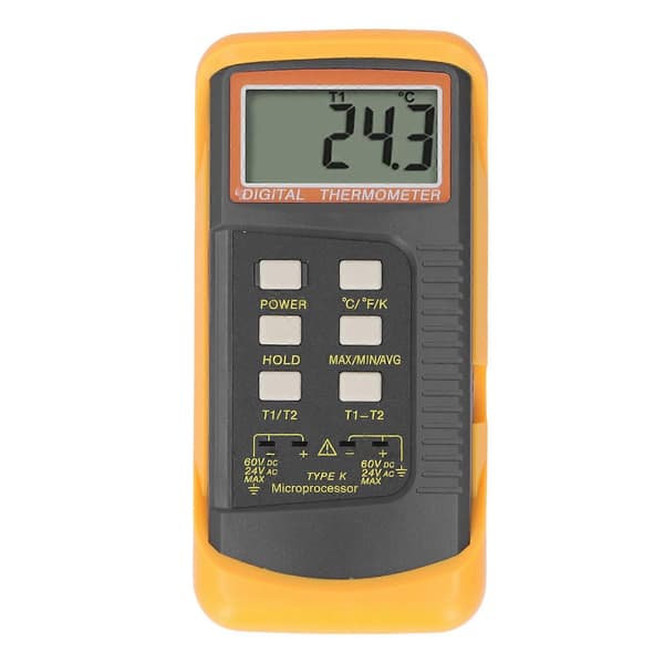 Digital K-typ Termometer Kontakt Dubbel Probe Temperaturmätare ?50.0?1370 Grader DC60V AC24V Termoelementingång YEMAA