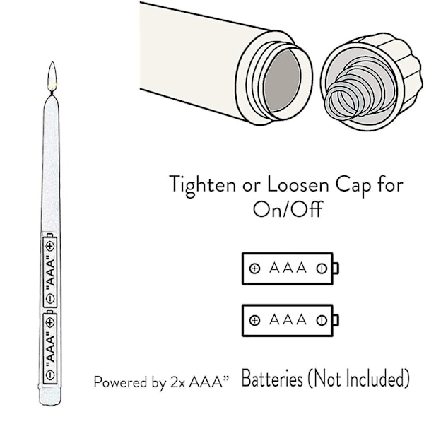 6 st flamlösa svarta avsmalnande ljus som flimrar med 10-tangent fjärrkontrolltimer, batteridrivet LED-ljus