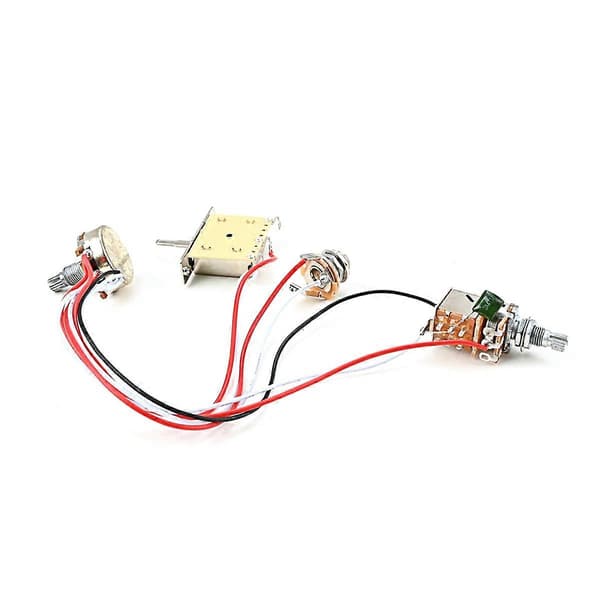 Guitar Wiring Harness Set Forhåndskablet 500K 1T1V 3-veis Push Pull Switch Wiring Harness Volum Tone Cont