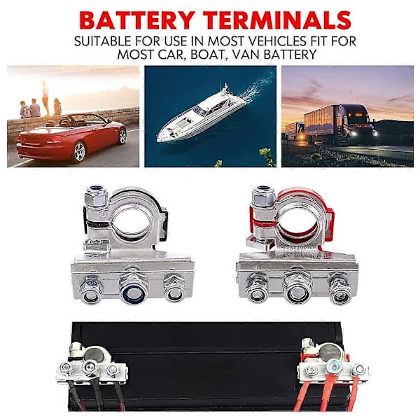 2 st Bil Lastbil Batteripoler Auto Elektriska Systemdelar Kabelanslutning