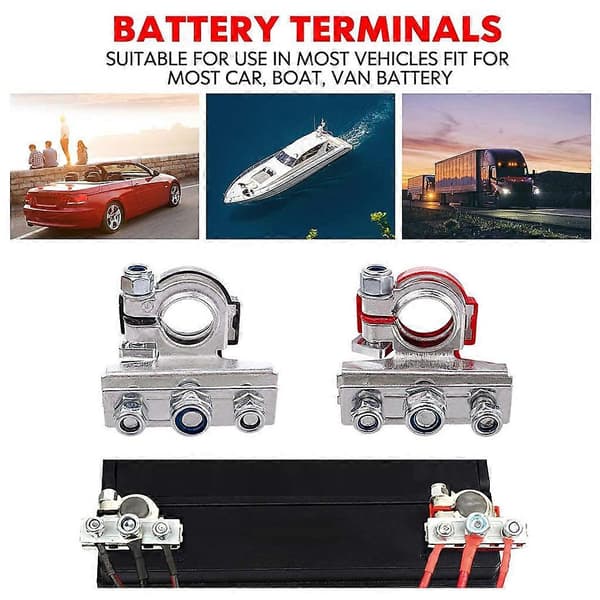 2 stk. bil-lastbil batteriterminaler, auto elektrisk system dele kabelstik